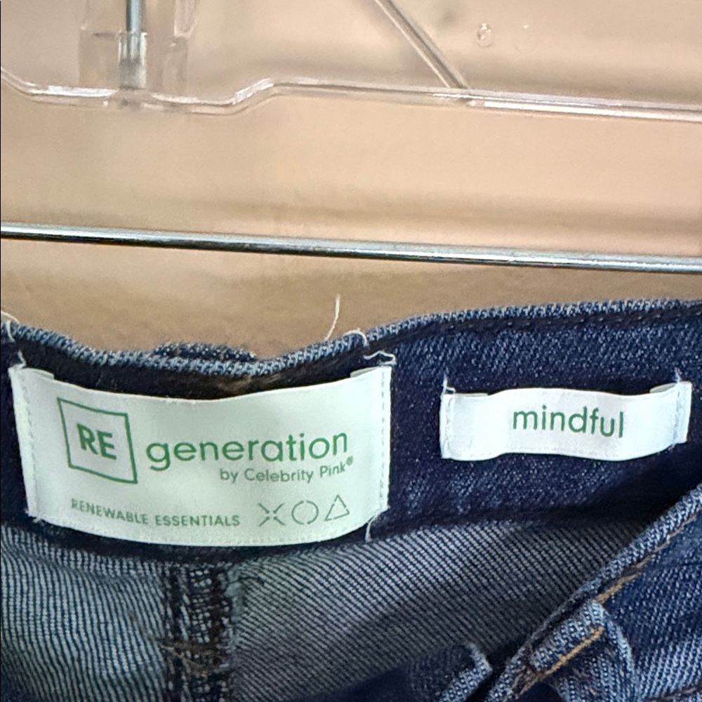 Celebrity Pink Dark Blue Rolled Hem Denim Shorts - Picture 2 of 6